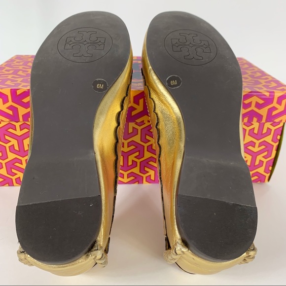 TORY BURCH Gold Heart Ballet Flats - Picture 14 of 16